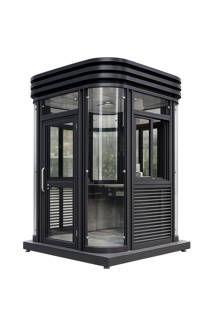 Black Outdoor Security Booth product image for outdoor commercial and public space projects