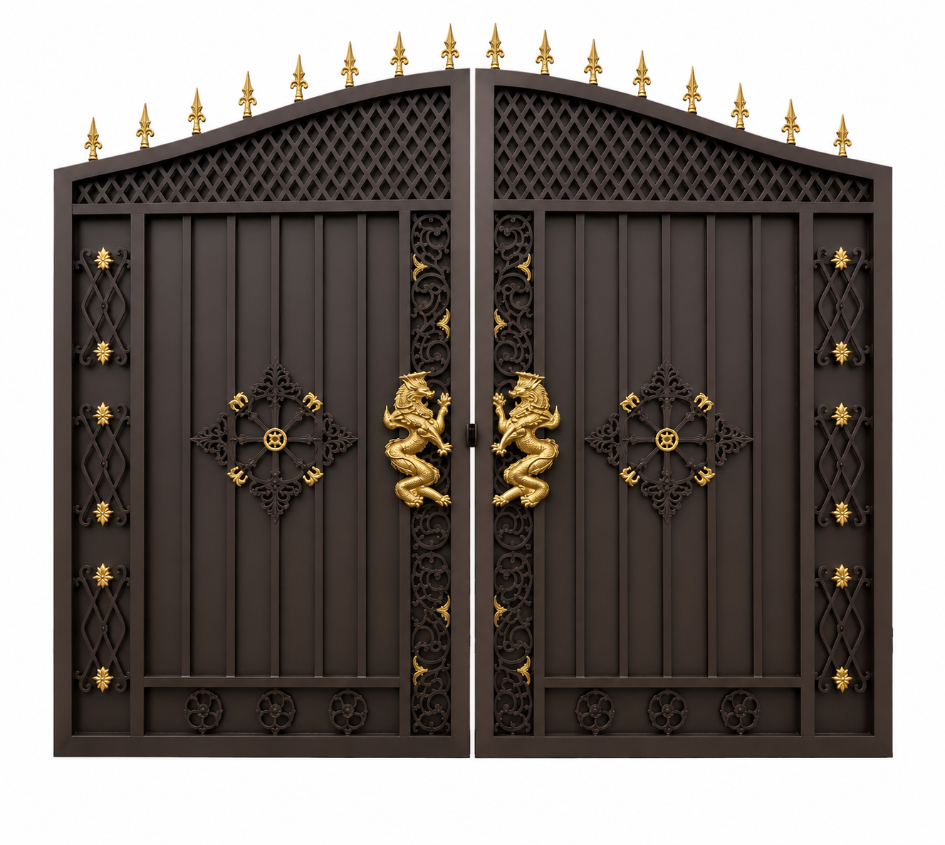 Black Wrought Iron Villa Entrance Gate product image for outdoor commercial and public space projects