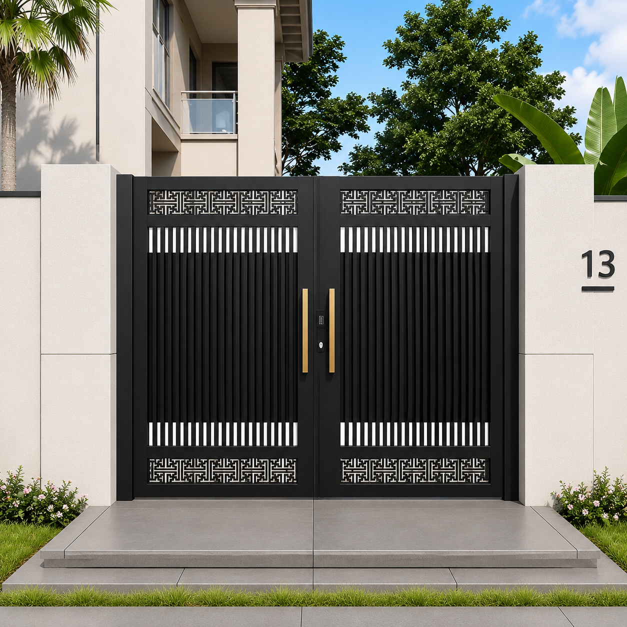 Cast Aluminum Courtyard Gate product image for outdoor commercial and public space projects