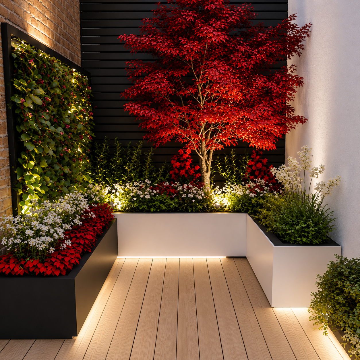 Illuminated Outdoor Planter Bench product image for outdoor commercial and public space projects