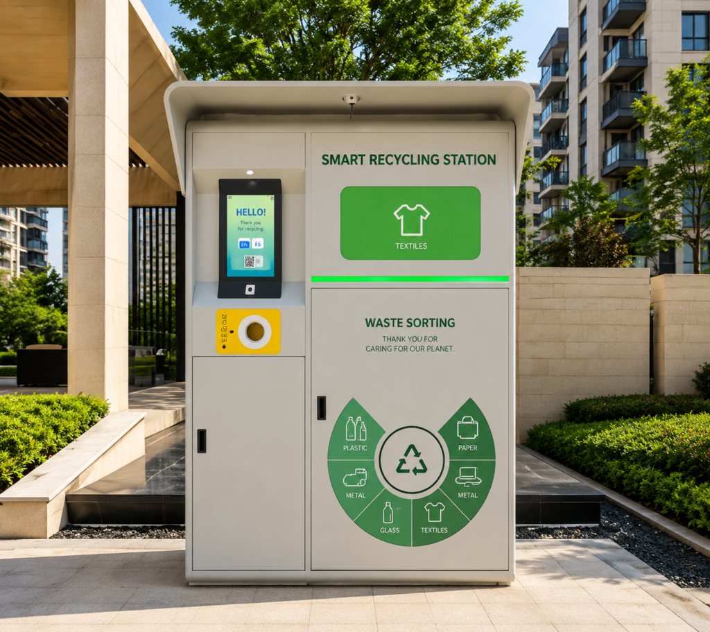 Intelligent Waste Recycling Bin product image for outdoor commercial and public space projects