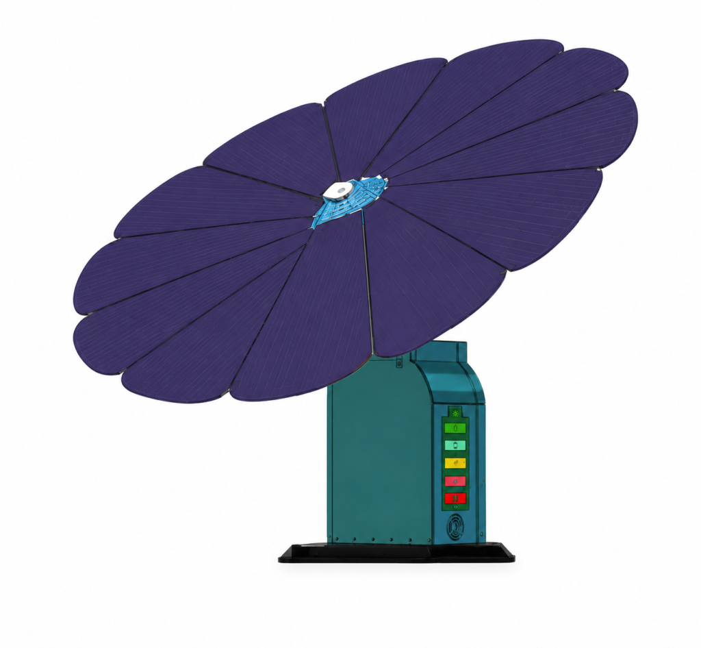 Large Solar Flower Smart Charging Station product image for outdoor commercial and public space projects