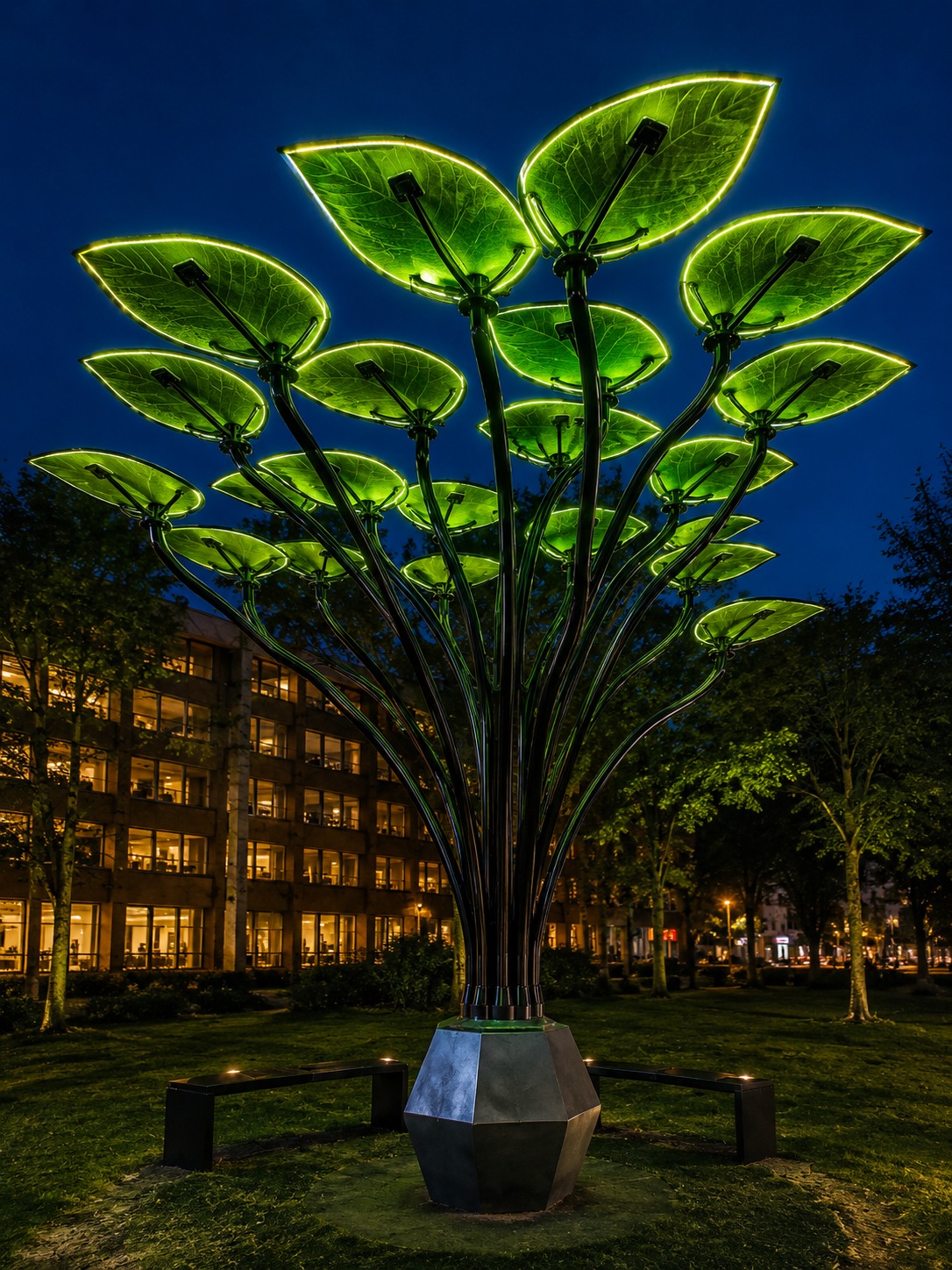 Leaf Shaped Solar Flower Light product image for outdoor commercial and public space projects