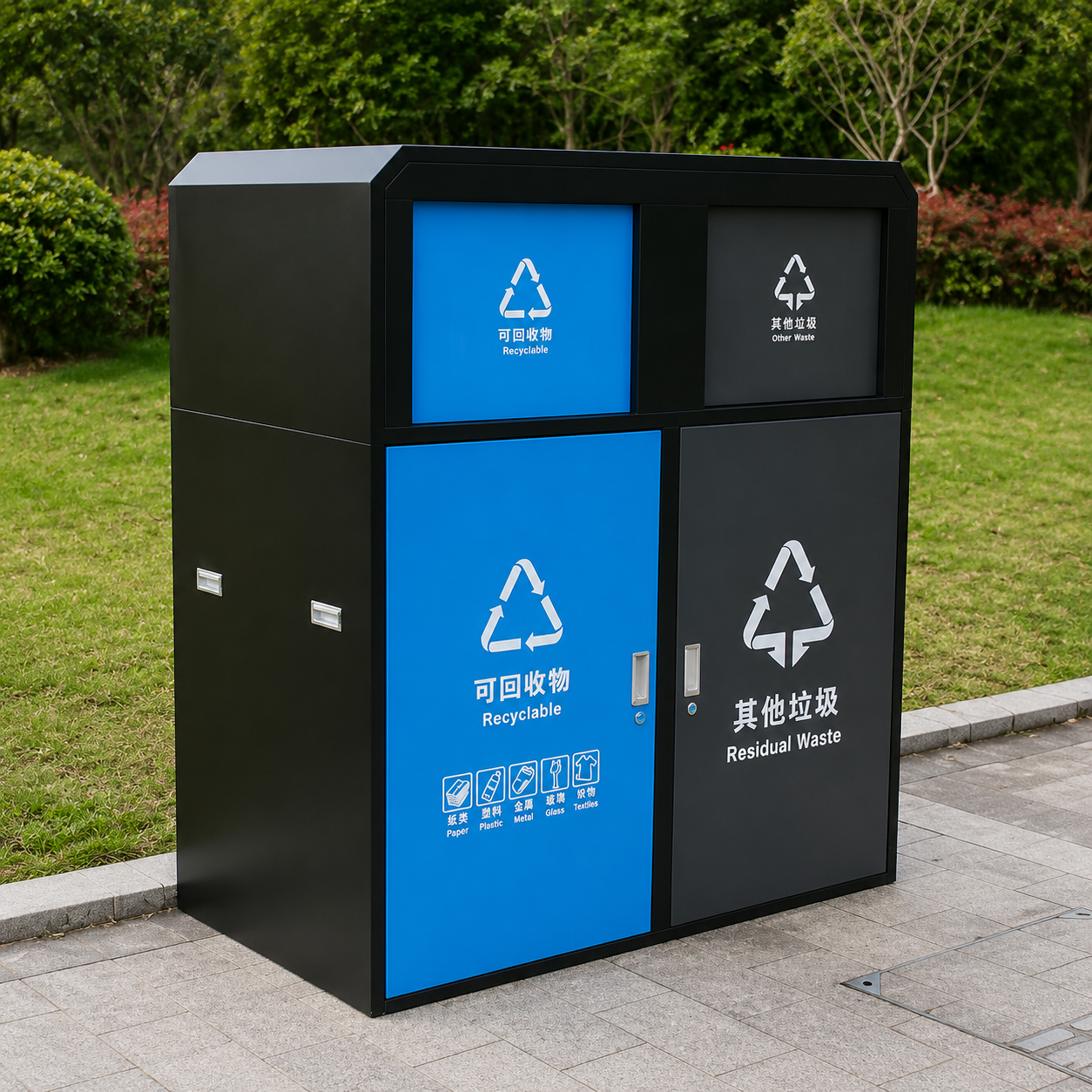 Metal Outdoor Trash Bin 2 product image for outdoor commercial and public space projects