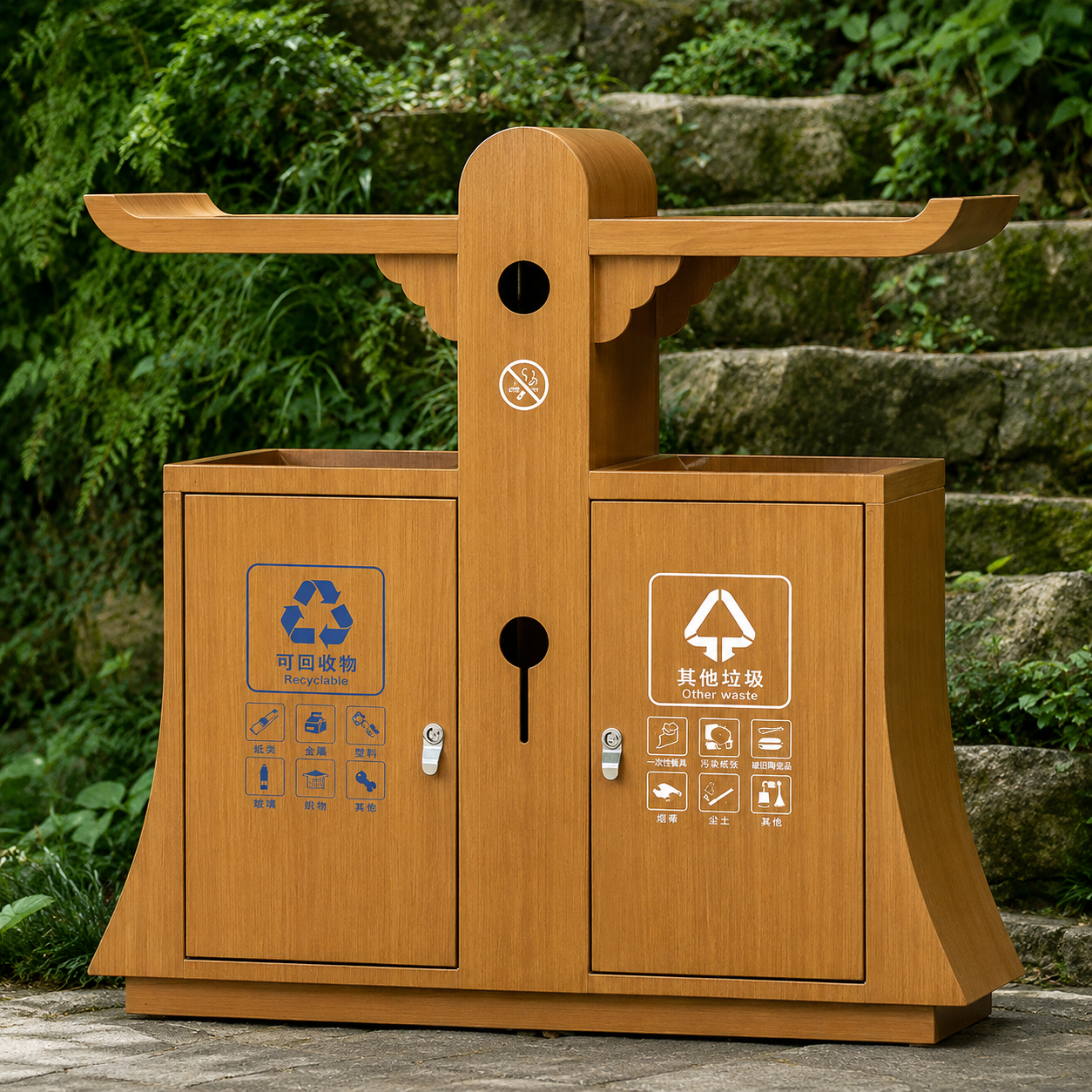 Metal Outdoor Trash Bin 3 product image for outdoor commercial and public space projects
