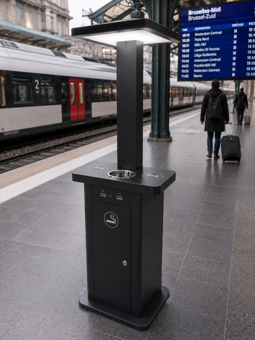Public Smart Ashtray Bin product image for outdoor commercial and public space projects