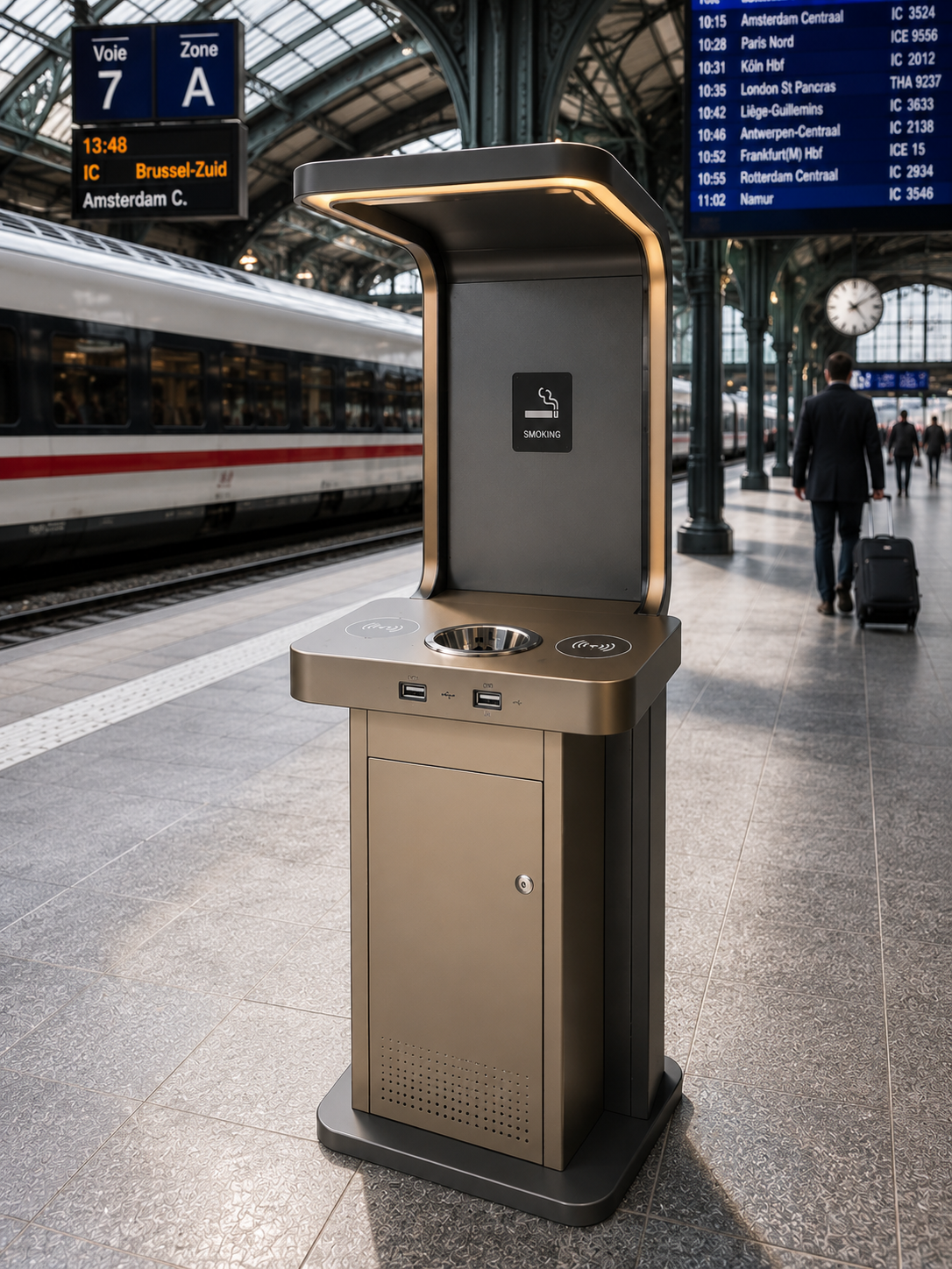 Smart Ashtray Bin For Public Spaces product image for outdoor commercial and public space projects