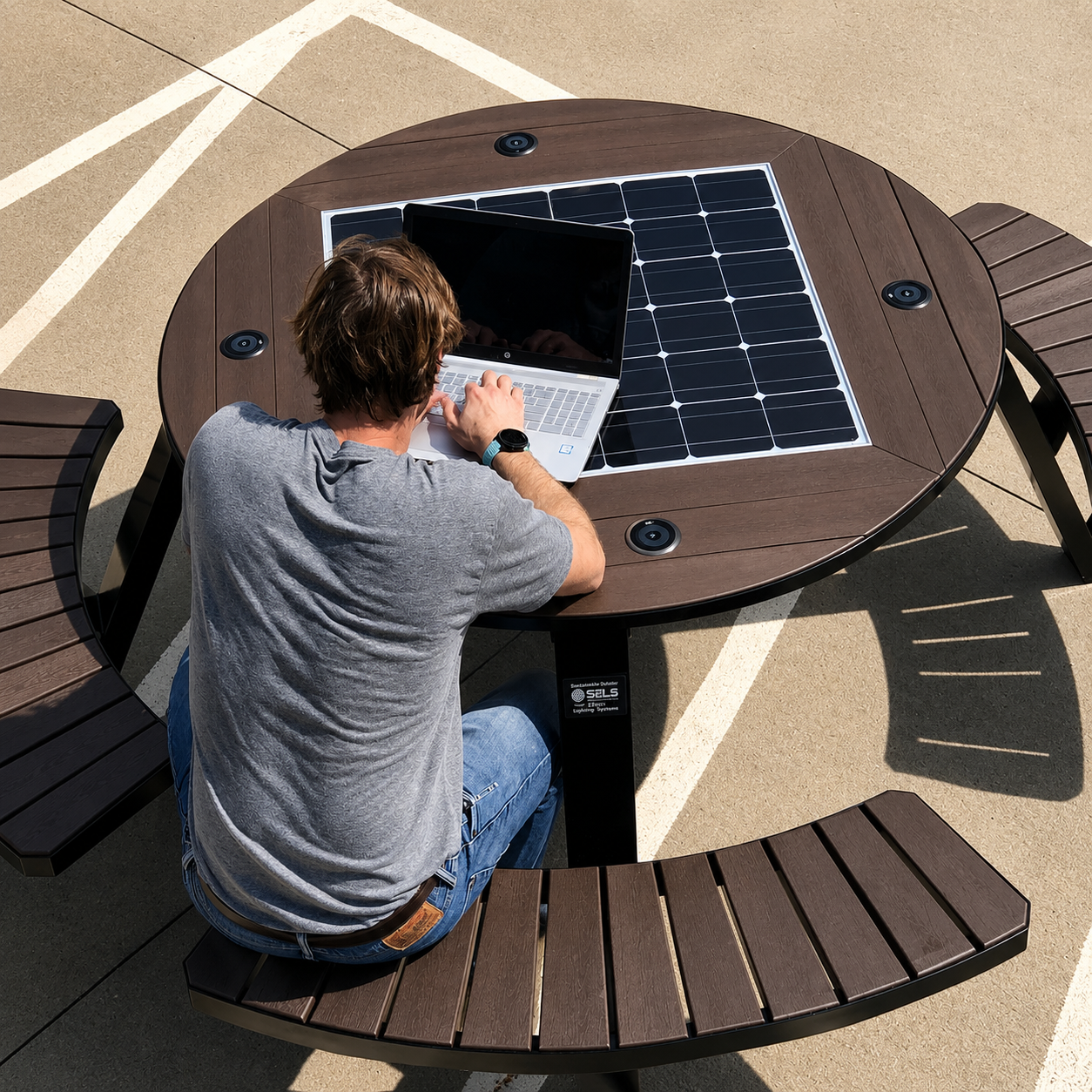 Solar Bench 1 product image for outdoor commercial and public space projects