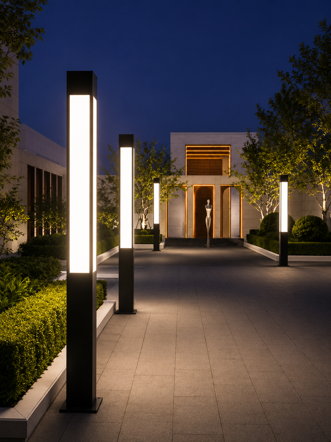 Square Led Garden Bollard Light product image for outdoor commercial and public space projects
