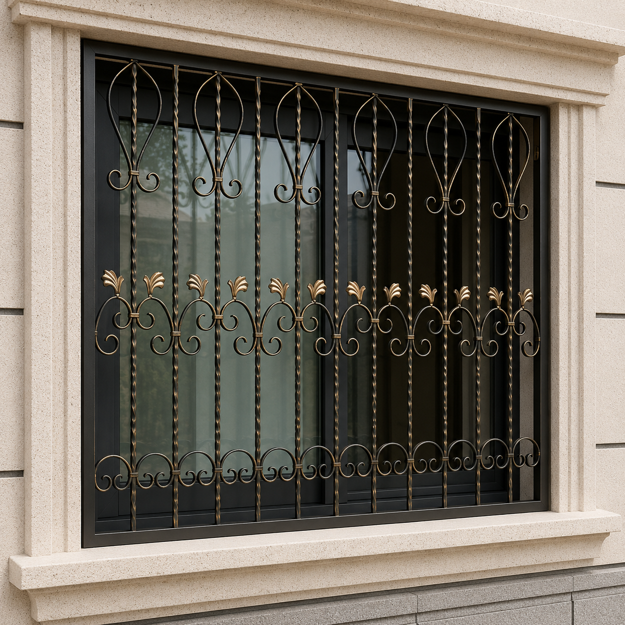 Wrought Iron Security Window Grille 2 product image for outdoor commercial and public space projects
