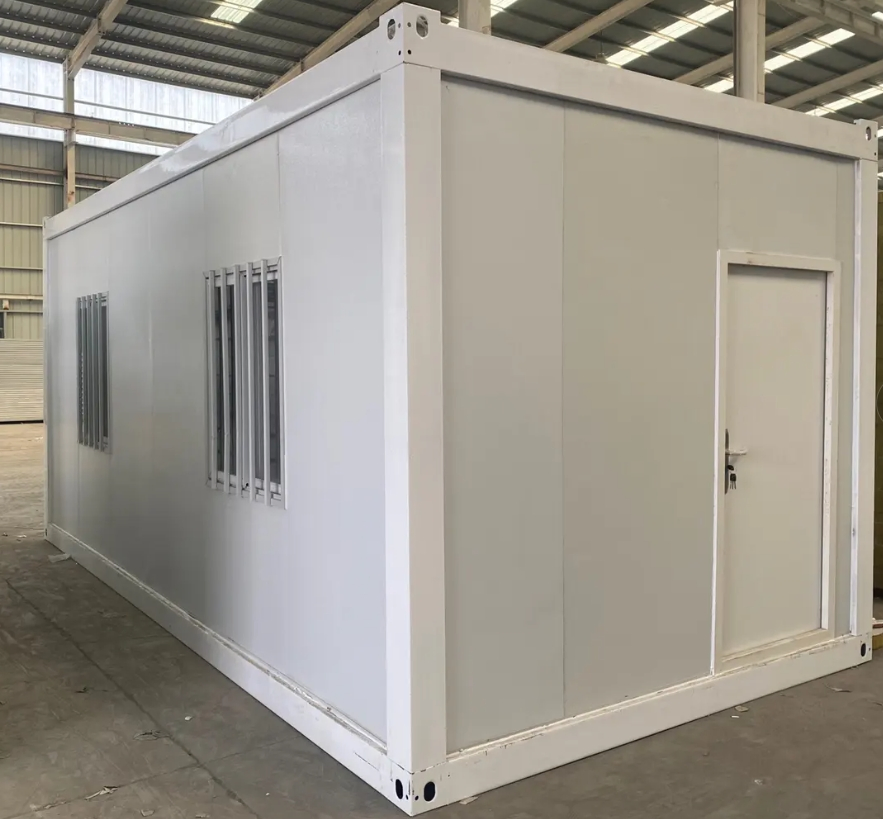 Portable steel container house for temporary accommodation — door and window detail